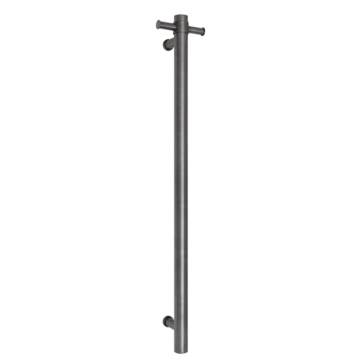 City Life Inox Vertical Single Bar With Robe Hook Heated Towel Rail