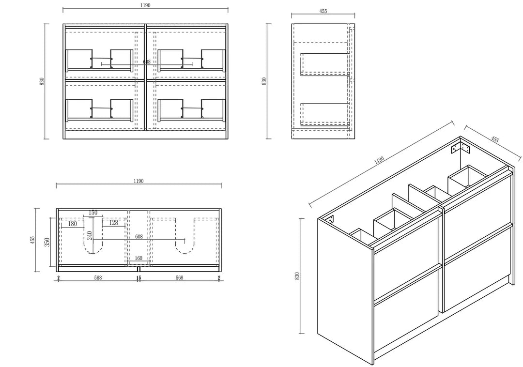 Bella 1200mm Freestanding Cabinet - Notaio Walnut