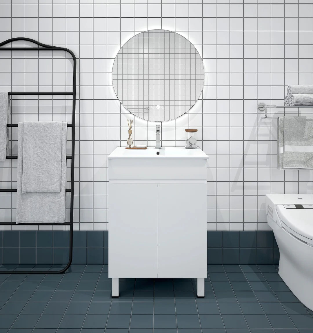 BIANCA 600mm PVC Slim Freestanding Vanity