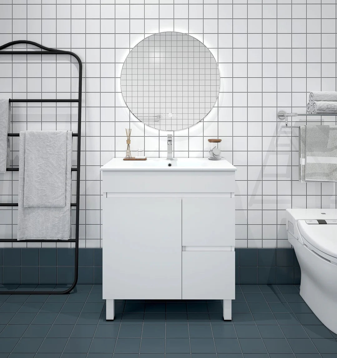 BIANCA 750mm PVC Freestanding Vanity (RHD)