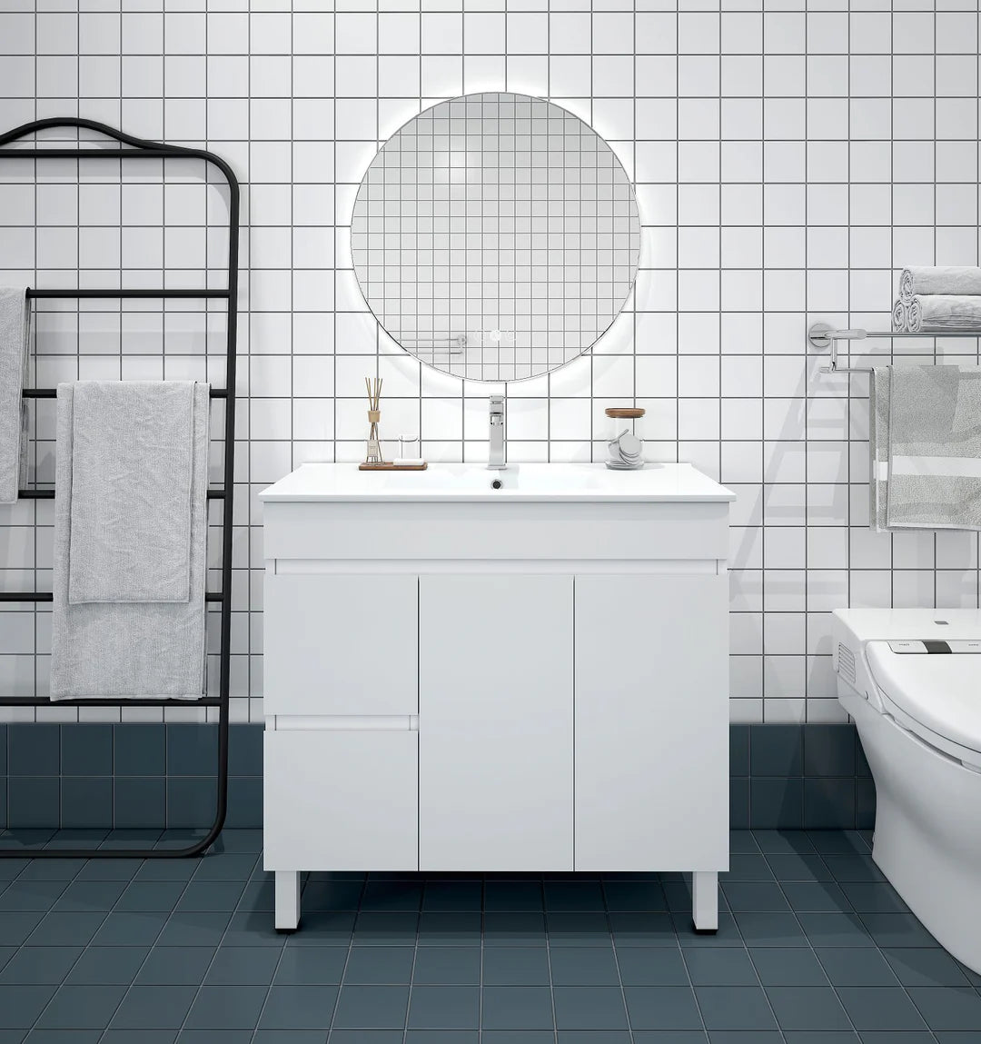 BIANCA 900mm PVC Freestanding Vanity (LHD) and (RHD)