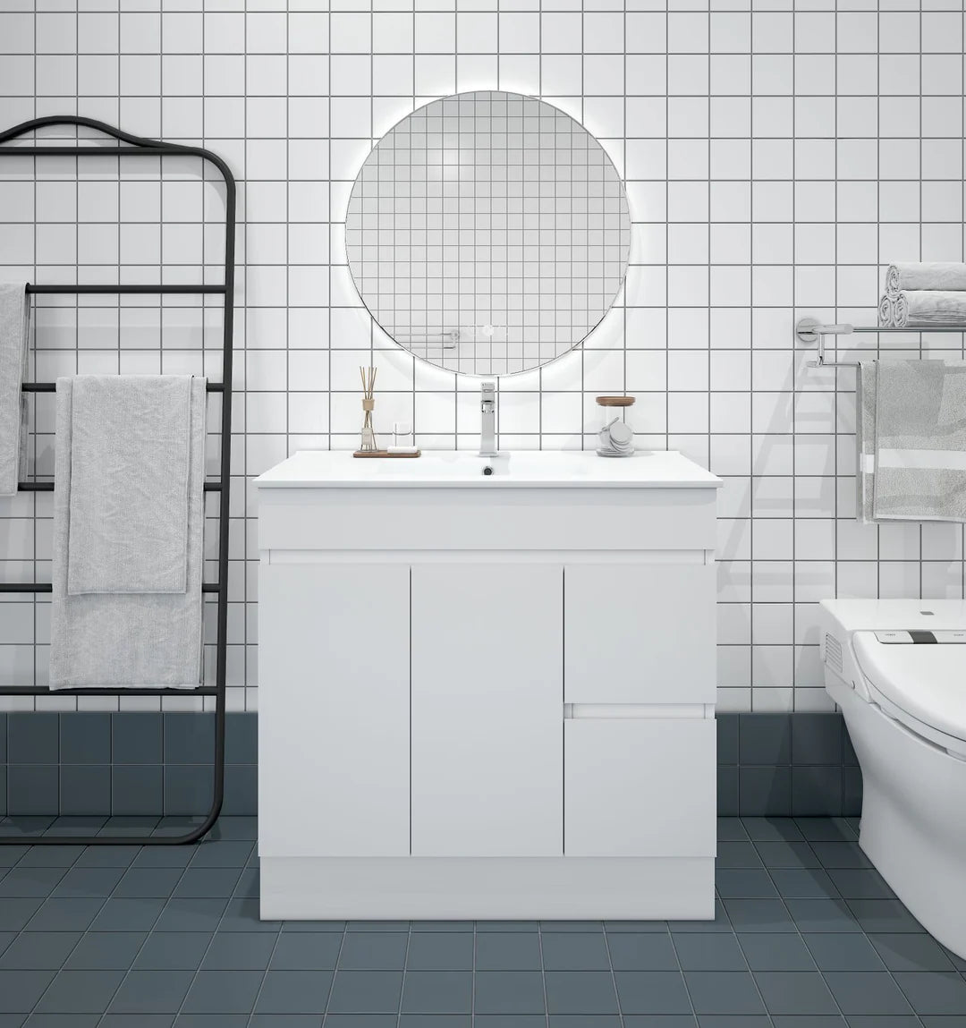 BIANCA 900mm PVC Freestanding Vanity (LHD) and (RHD)