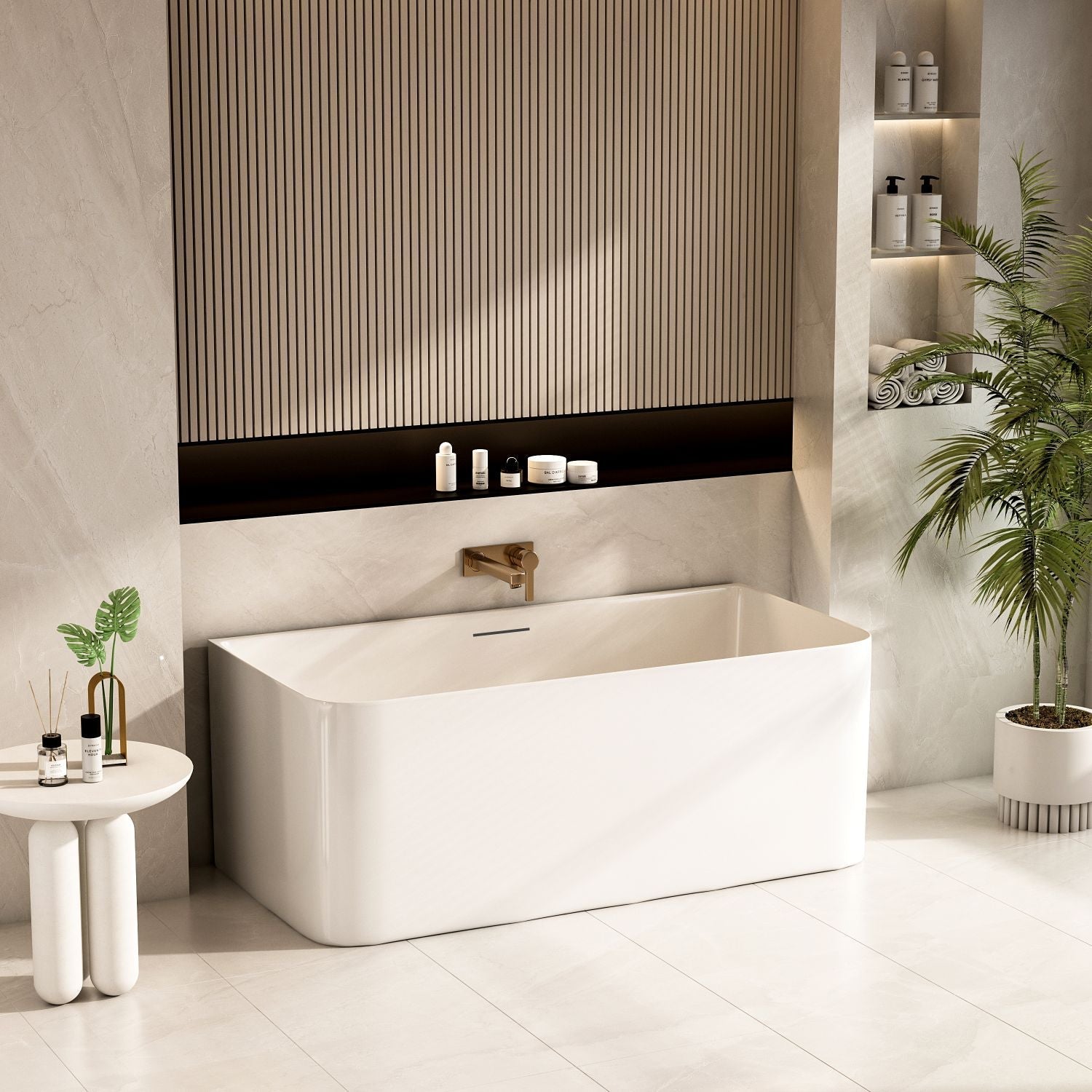 Bullion Ultra-Thin Back-to-Wall Bathtub