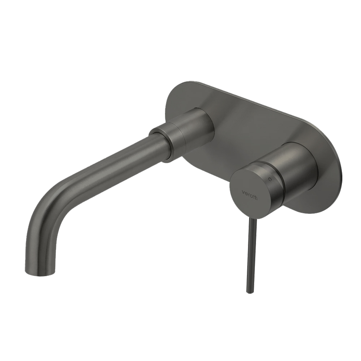 City Life Inox Elliptical Wall Mounted Basin/Bath Mixer w/-190 Spout