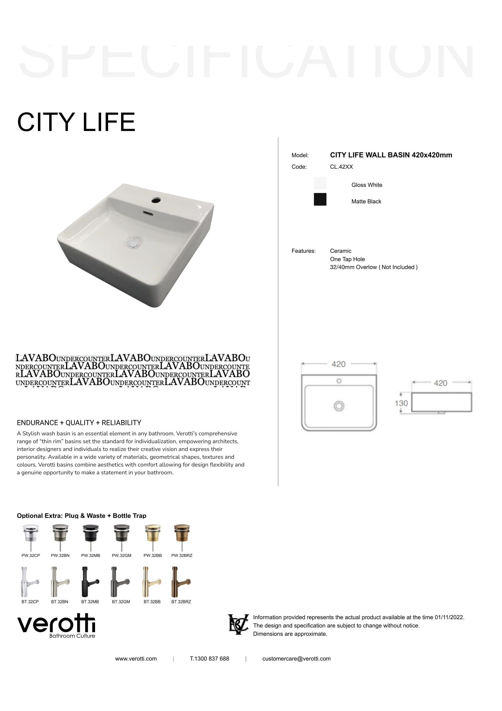 CITY LIFE (W420, D420, H130)