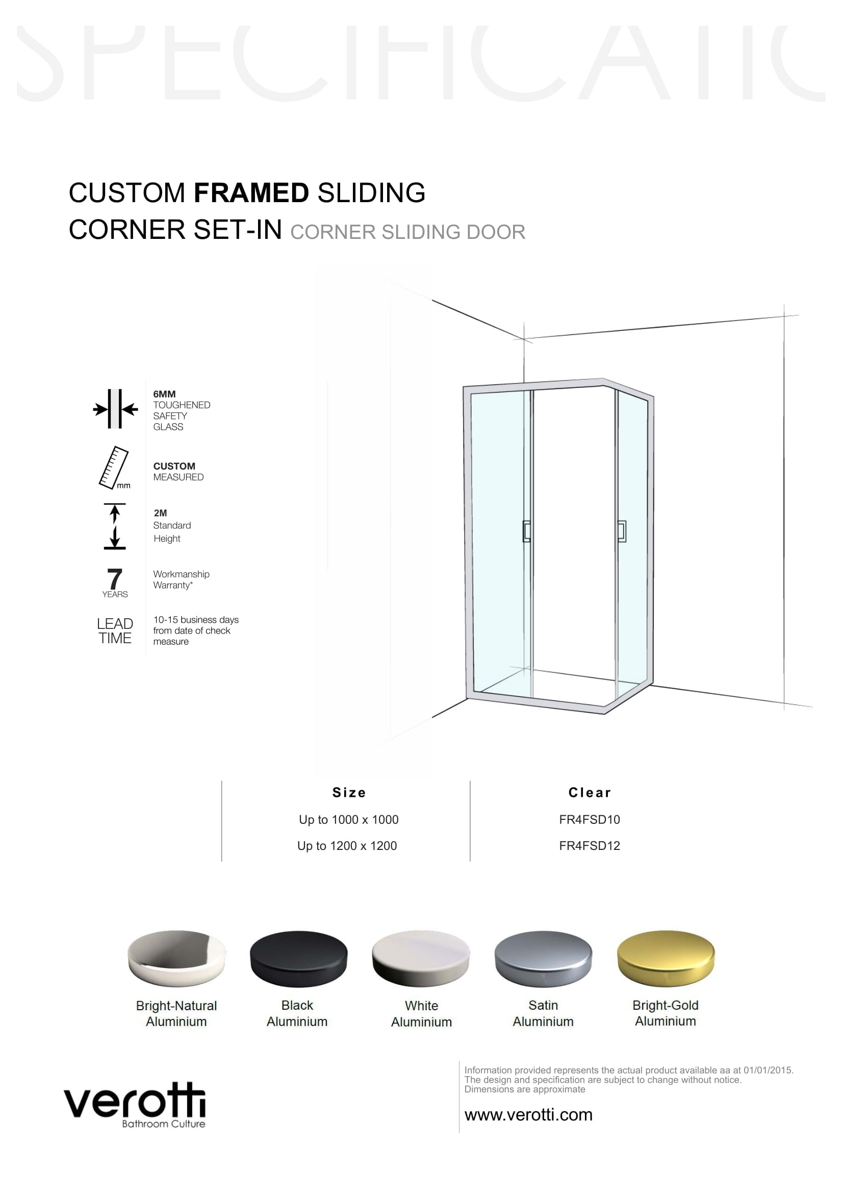Custom Framed Sliding Corner Set-In (Corner Door Sliding)