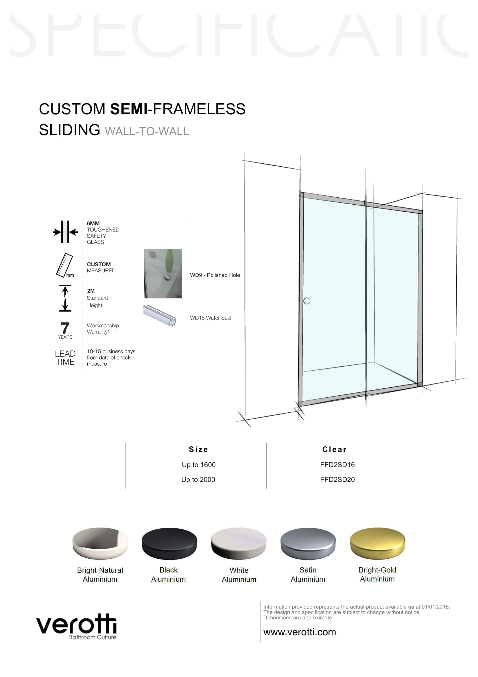 Custom Semi-Frameless Sliding Wall-To-Wall