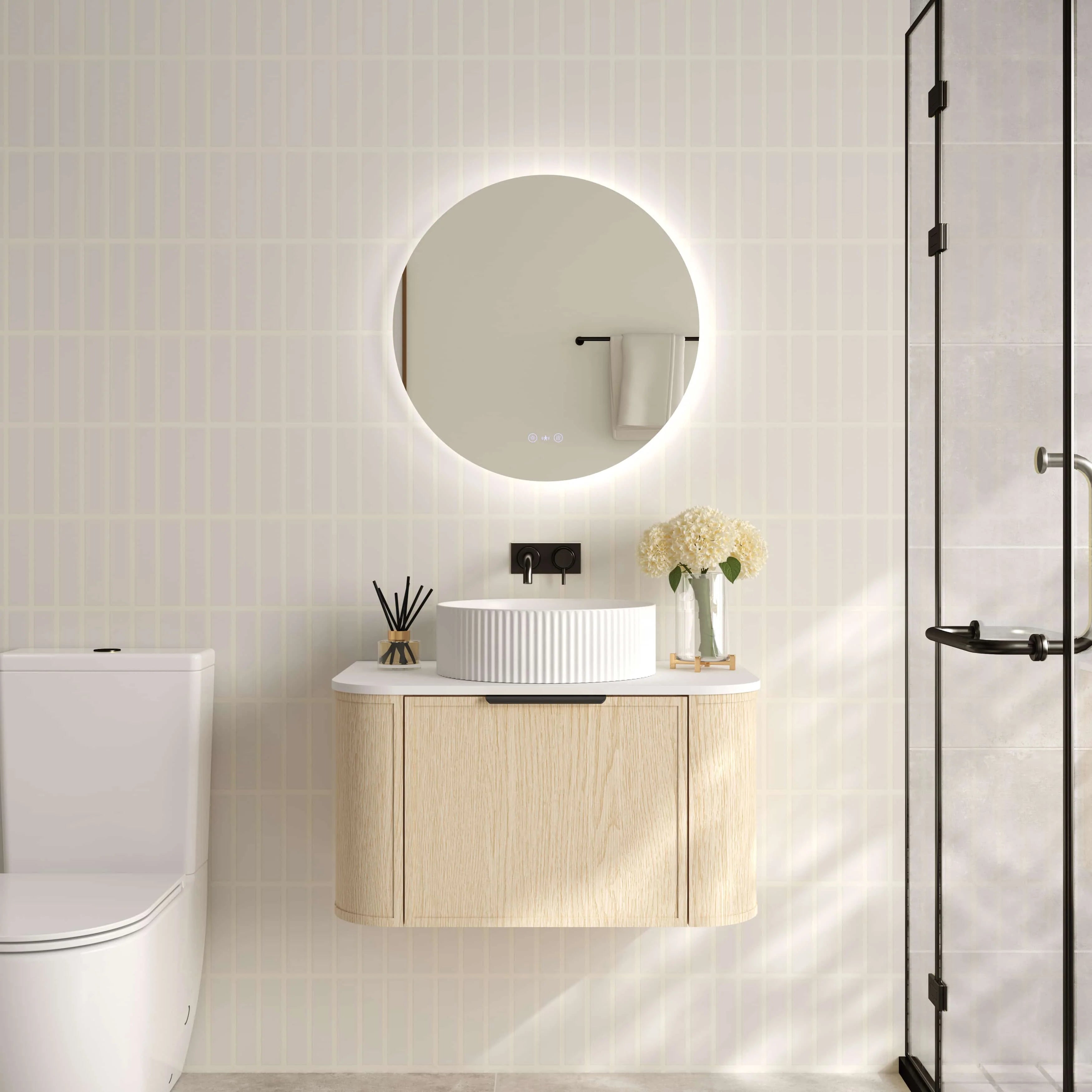 Elva 750mm Wall-Hung Cabinet - Natural Oak