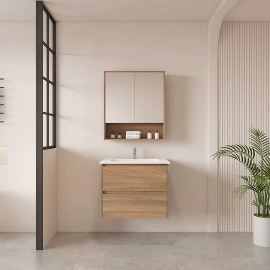 HERA 600mm Wall-Hung Vanity - Elegant Oak