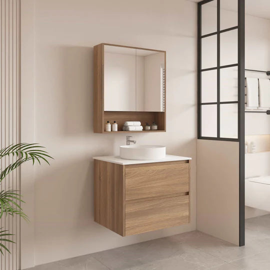 HERA 600mm Wall-Hung Vanity - Elegant Oak