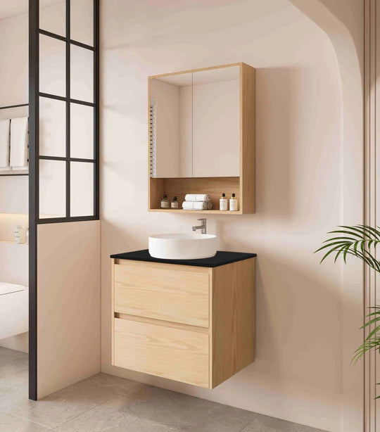 HERA 600mm x 780mm Shaving Cabinet - Tas Oak