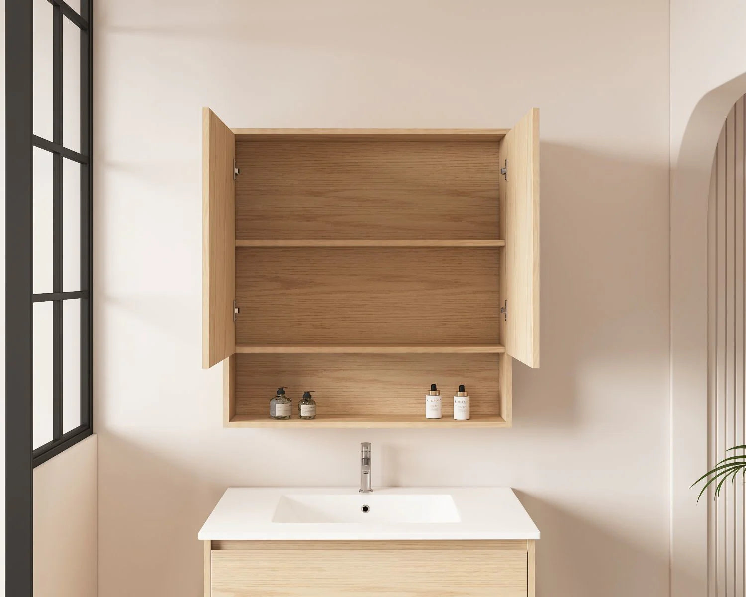 HERA 750mm x 780mm Shaving Cabinet - Tas Oak