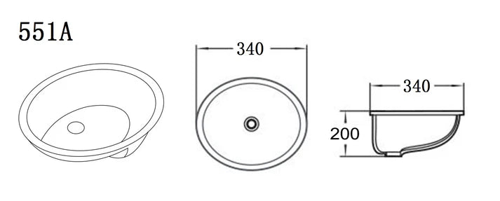 CITY LIFE ROUND UNDER COUNTER BASIN (340, 190)