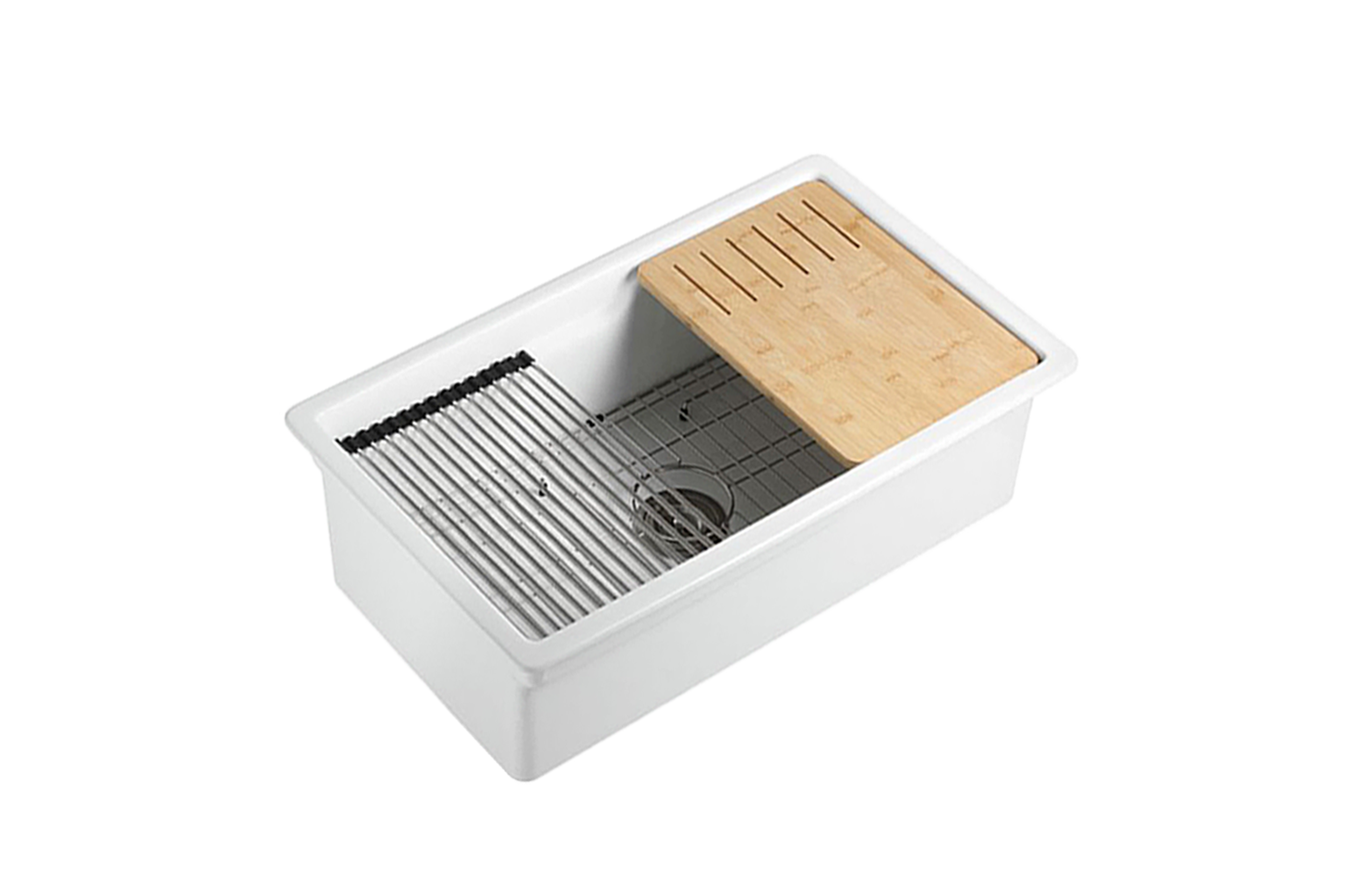 Vorona Fireclay Inset/Undermount Sink 813mm x 483mm x 255mm