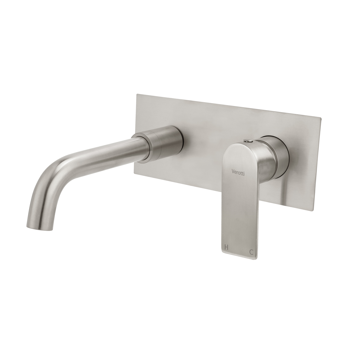 Luci Inox Wall Mounted Basin/Bath Mixer w/-190 Spout