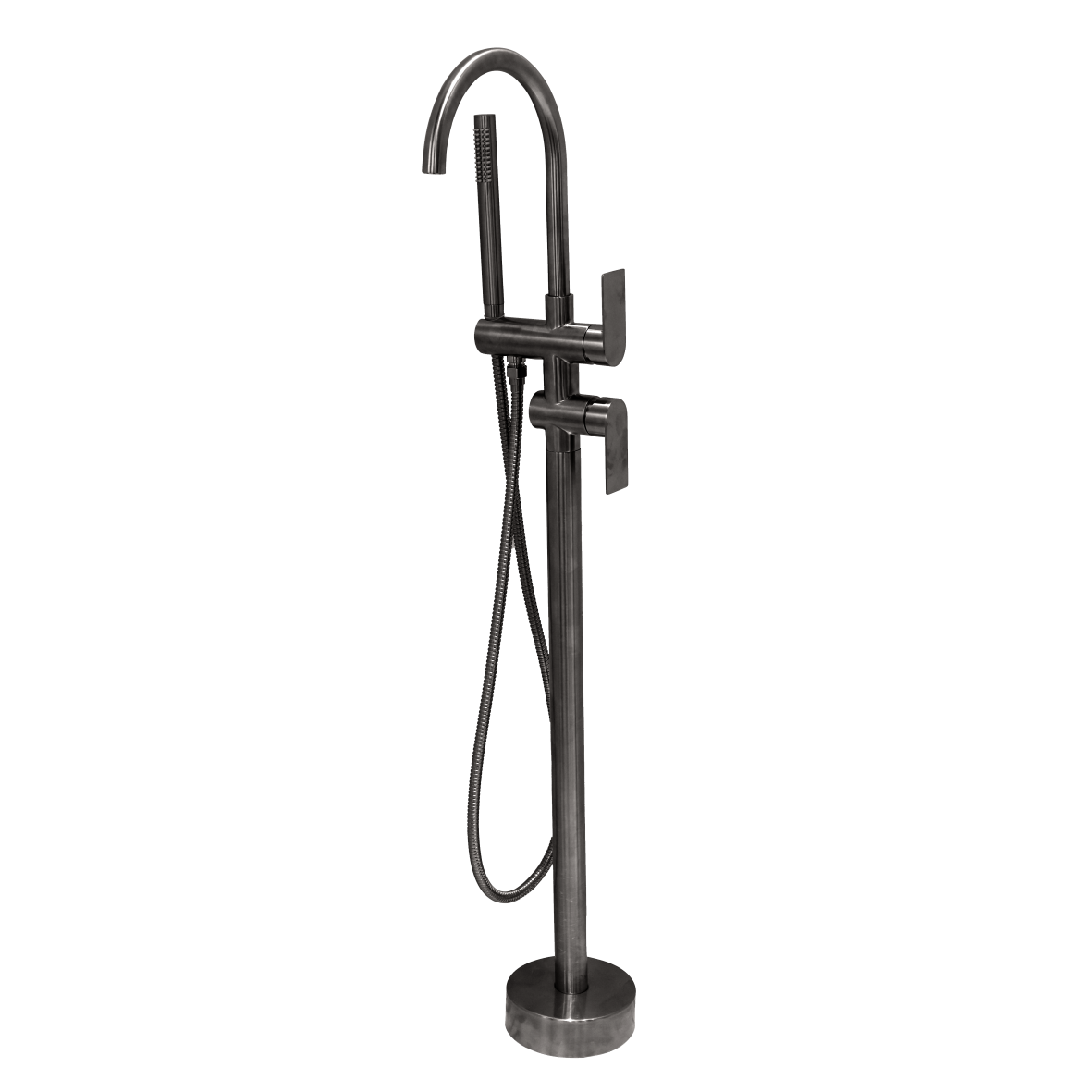 Luci Inox Freestanding Bath Filler w/ Hand Shower & Diverter