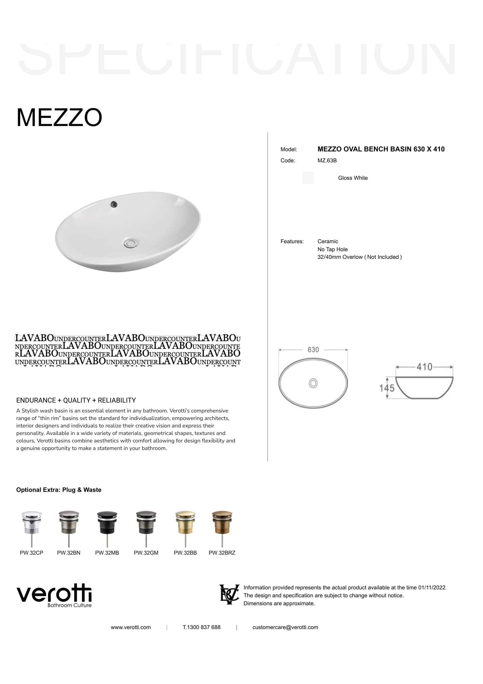 MEZZO (W630, D410, H145)