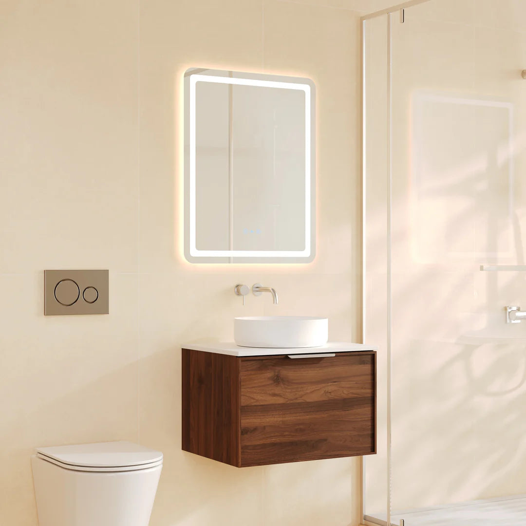 Paris 600mm Wall-Hung Vanity - Walnut Woodmatt