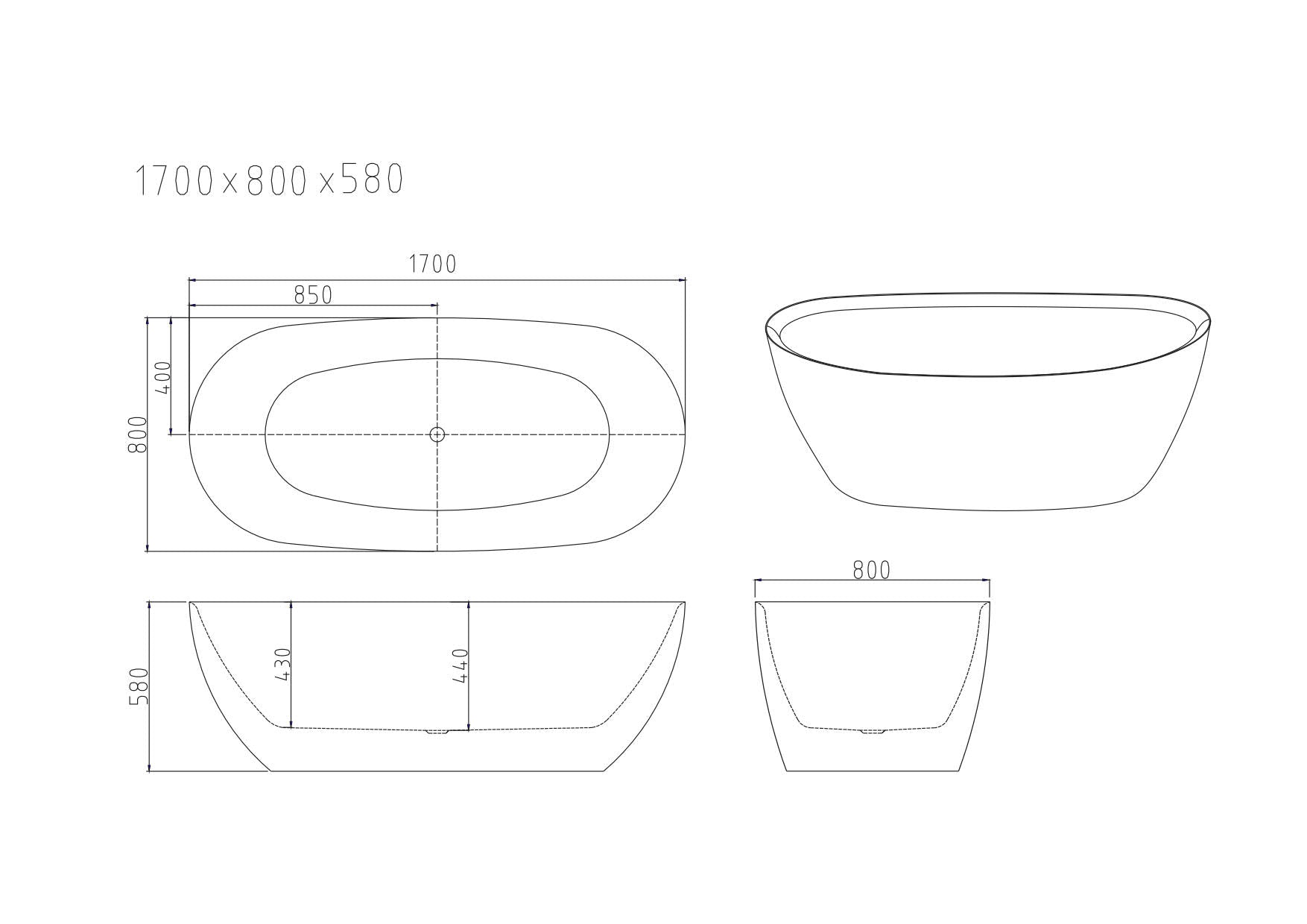 Pilato Freestanding Bathtub