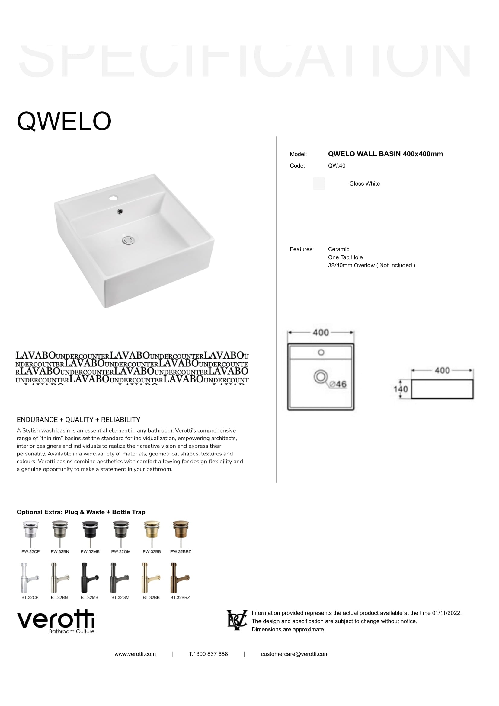 QWELO (W400, D400, H140)