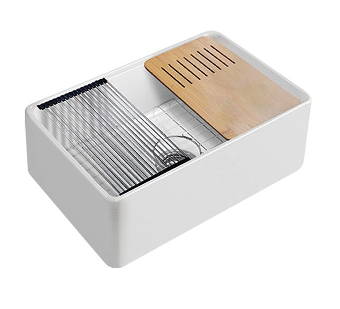 Orta Fine Fireclay Farmhouse Sink With Work Station 760mm x 508mm x 254mm