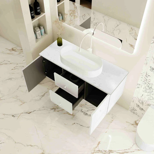 Seattle 1200mm Wall-Hung Cabinet - Matt White