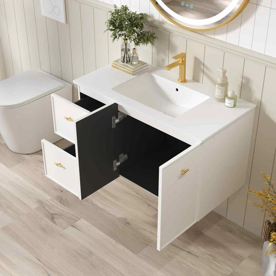 Seattle 900mm Wall-Hung Cabinet - Matt White