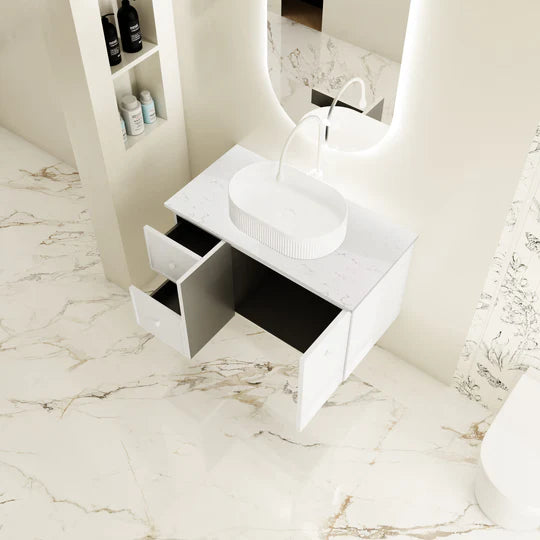 Seattle 900mm Wall-Hung Cabinet - Matt White