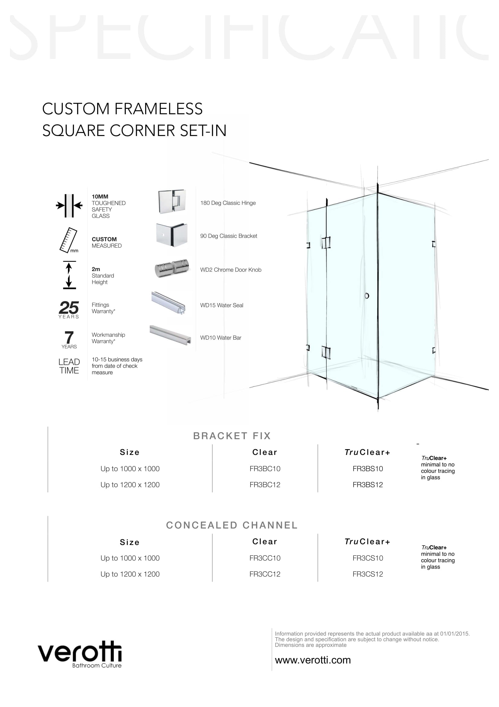 Custom Frameless Square Corner Set-In