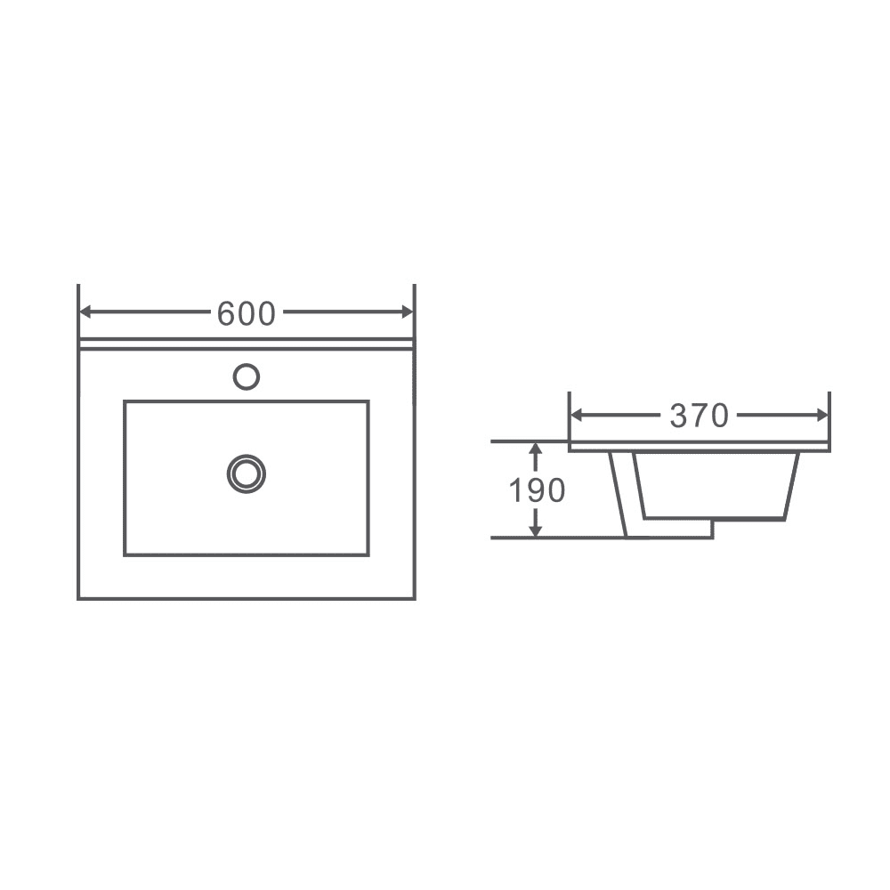 BIANCA 600mm PVC Slim Freestanding Vanity