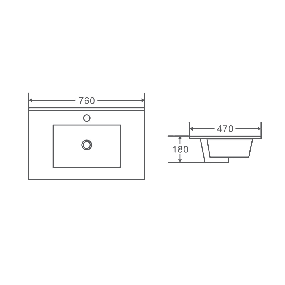 BIANCA 750mm PVC Freestanding Vanity (RHD)