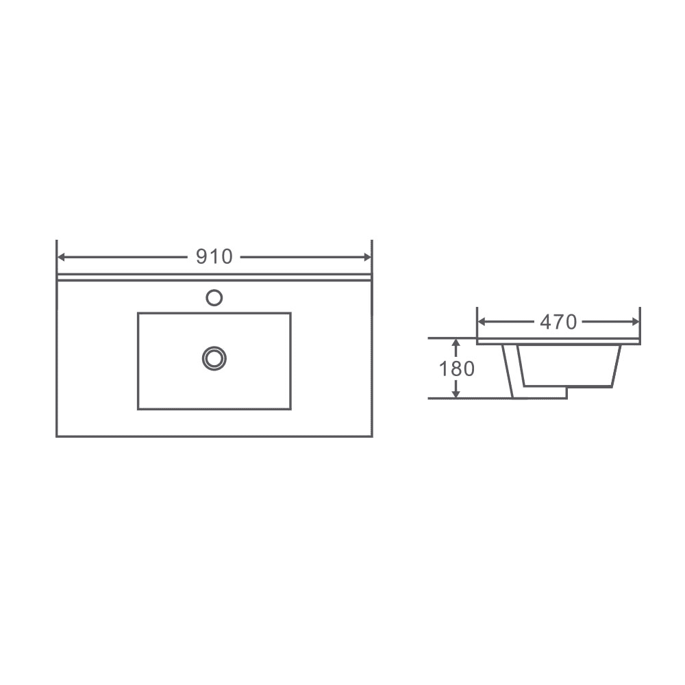 BIANCA 900mm PVC Freestanding Vanity (LHD)