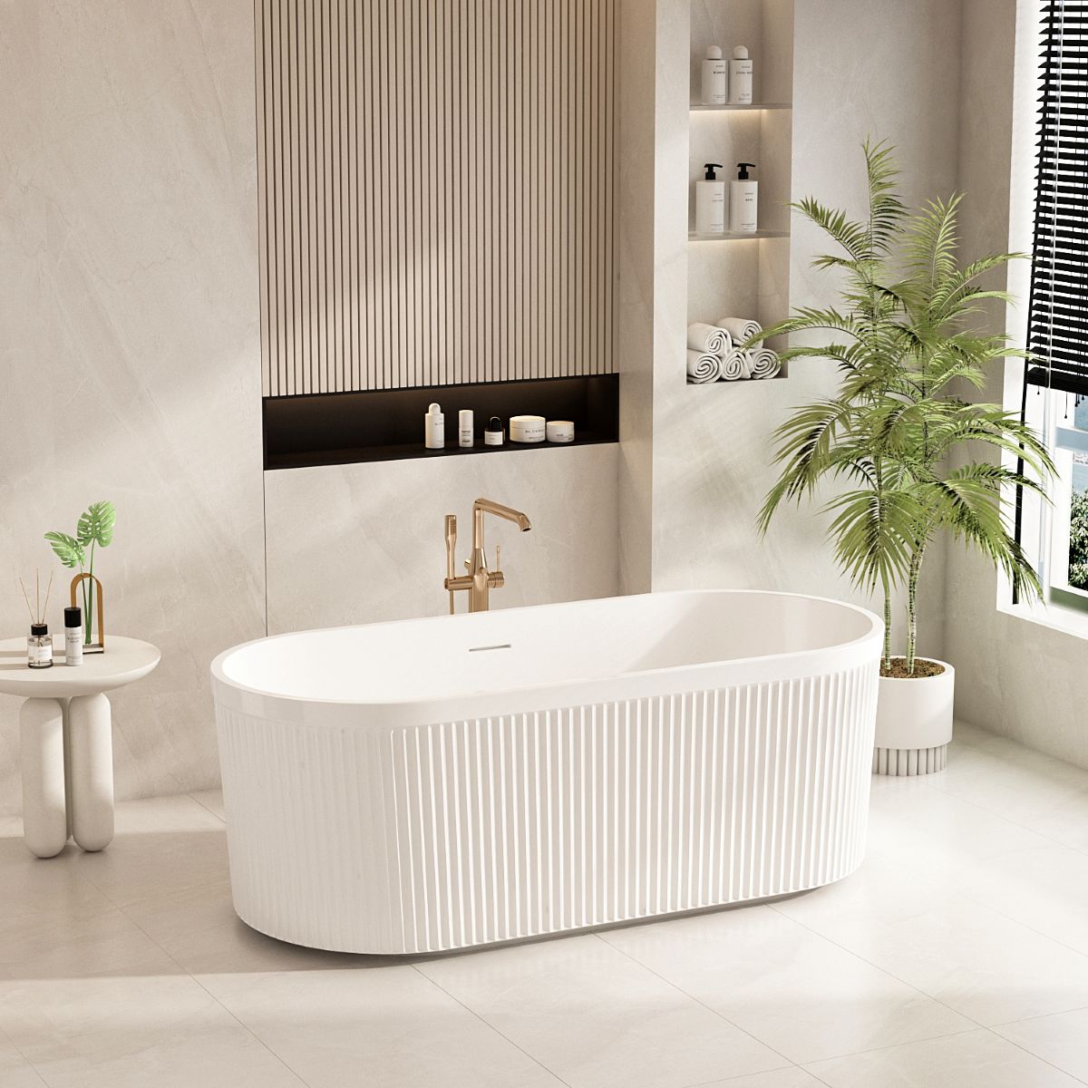 Tyler Freestanding Fluted Bathtub