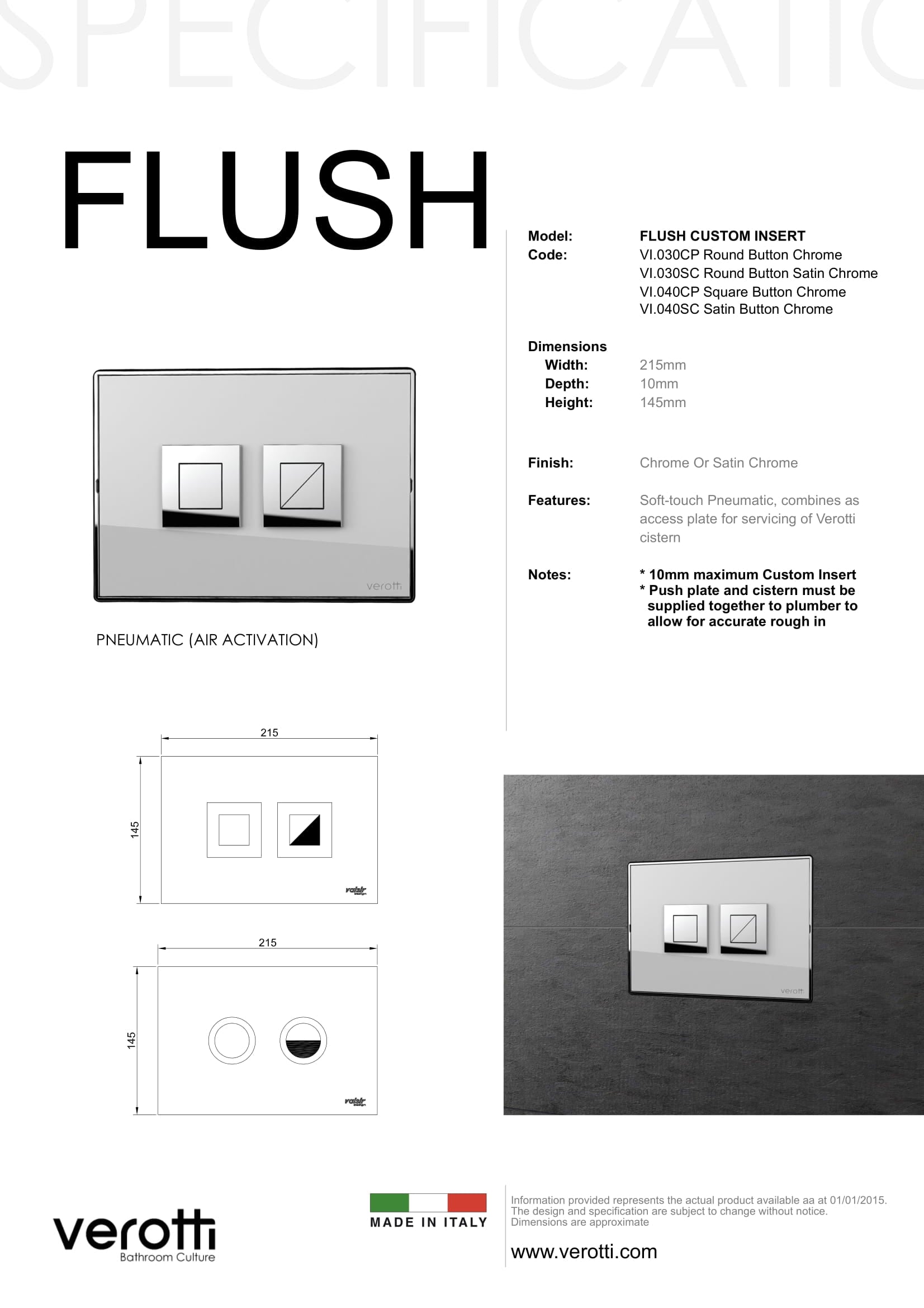 CUSTOM INSERT FLUSH PLATE