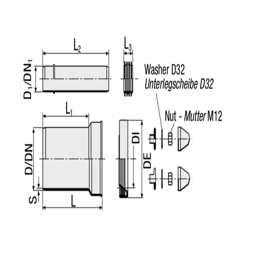 Connection kit for wall-hung WC toilet - VS0366001