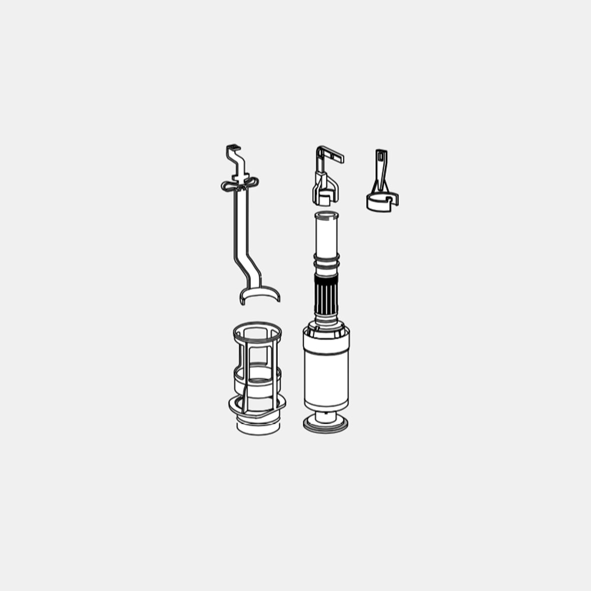 VALSIR RIOS SPARE PARTS - SINGLE FLUSH OUTLET VALVE KIT 1996 to 2014 VS0801802