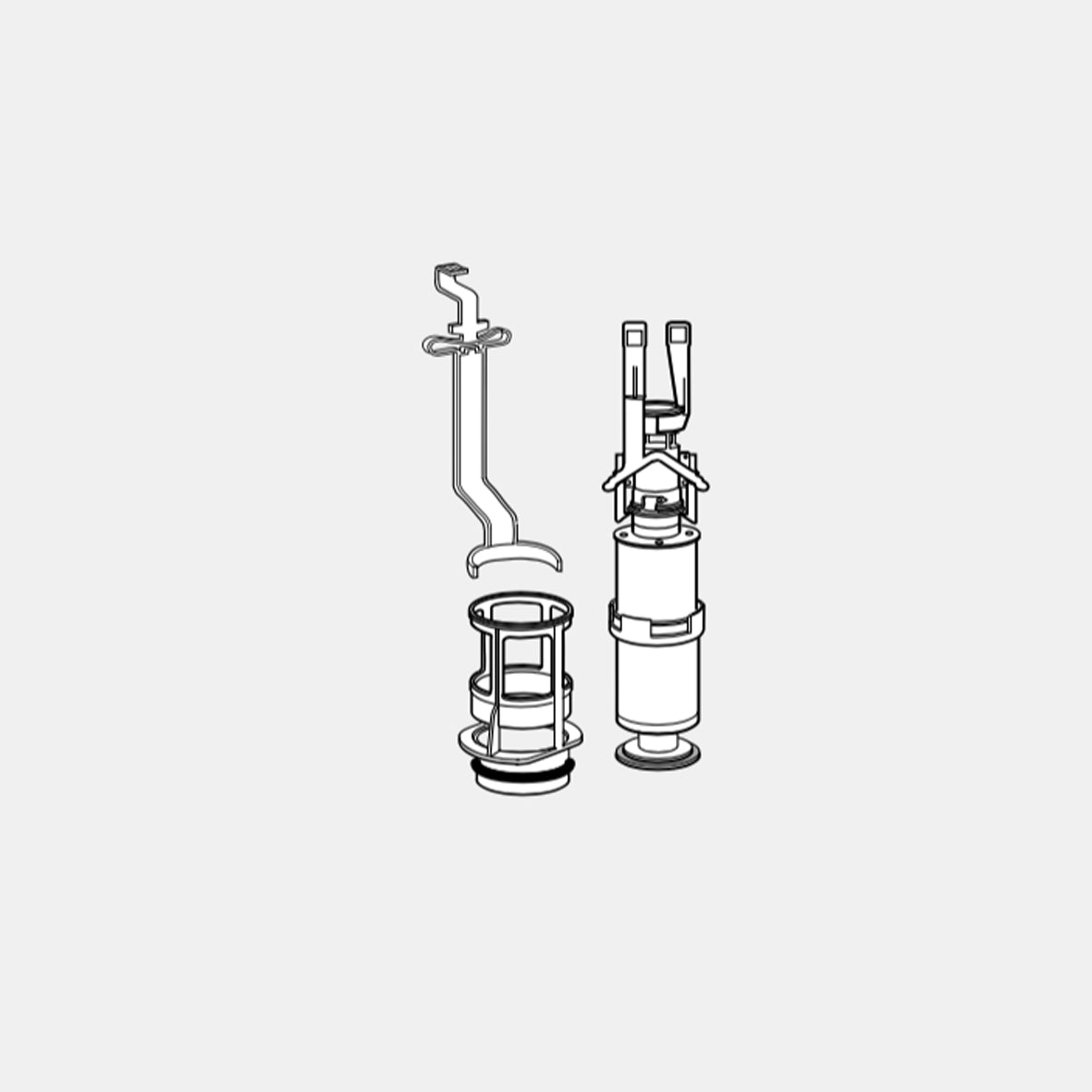 VALSIR RIOS SPARE PARTS - DUAL FLUSH OUTLET VALVE KIT 1996 to 2014 VS0820802