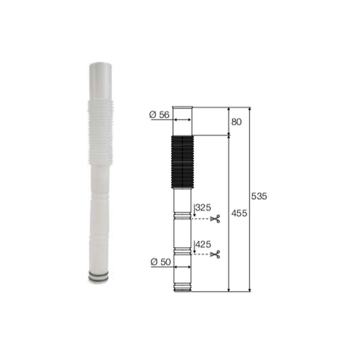 Flexible extension in HDPE ⌀ 56/50 - VS0865148