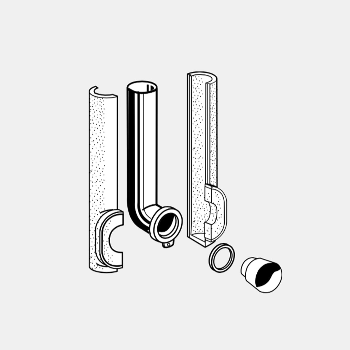 VEROTTI SLIM IN-WALL SPARE PARTS - VS0866580 FLUSH PIPE KIT