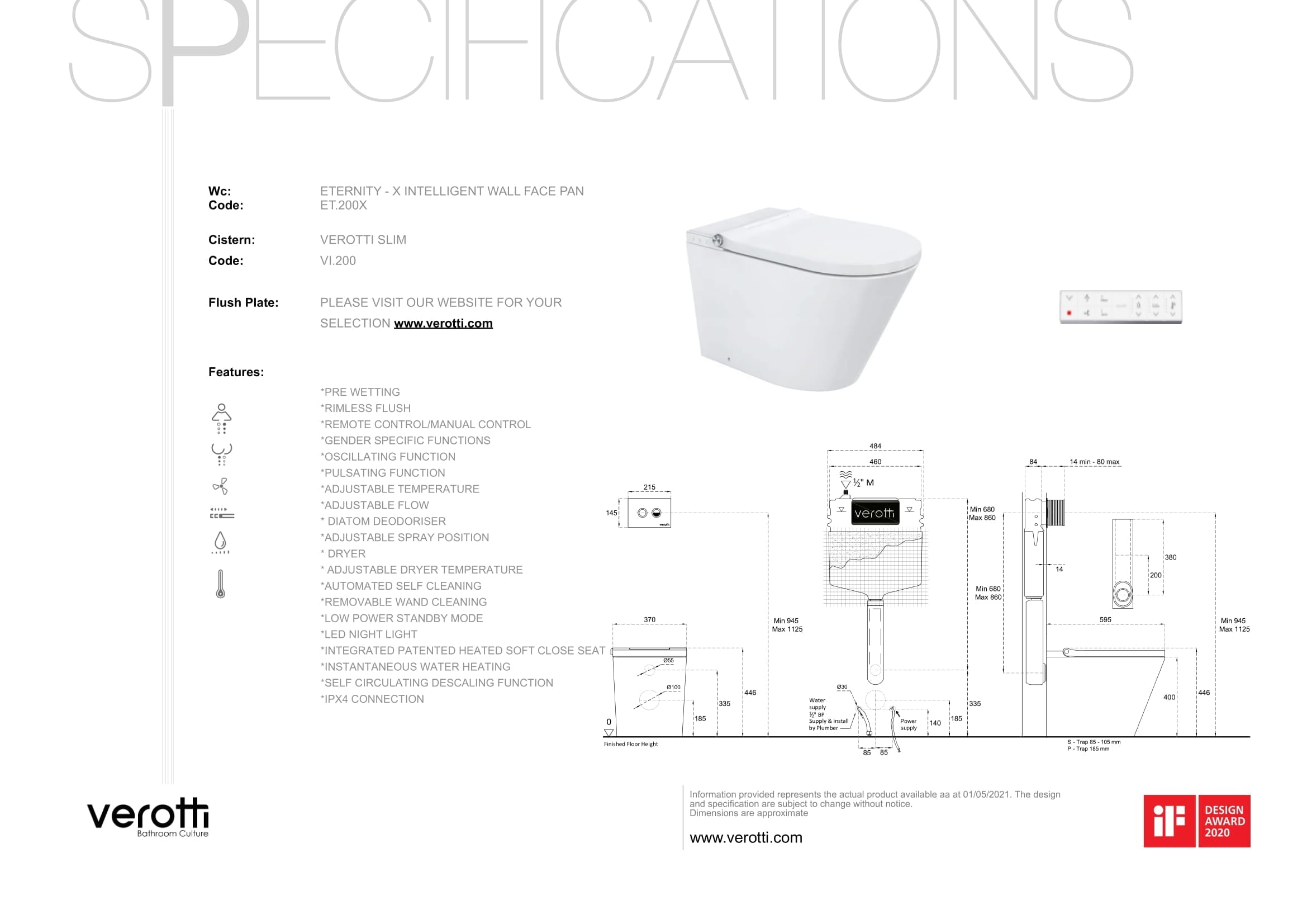 ETERNITY - X - INTEGRATED INTELLIGENT WALL FACED PAN