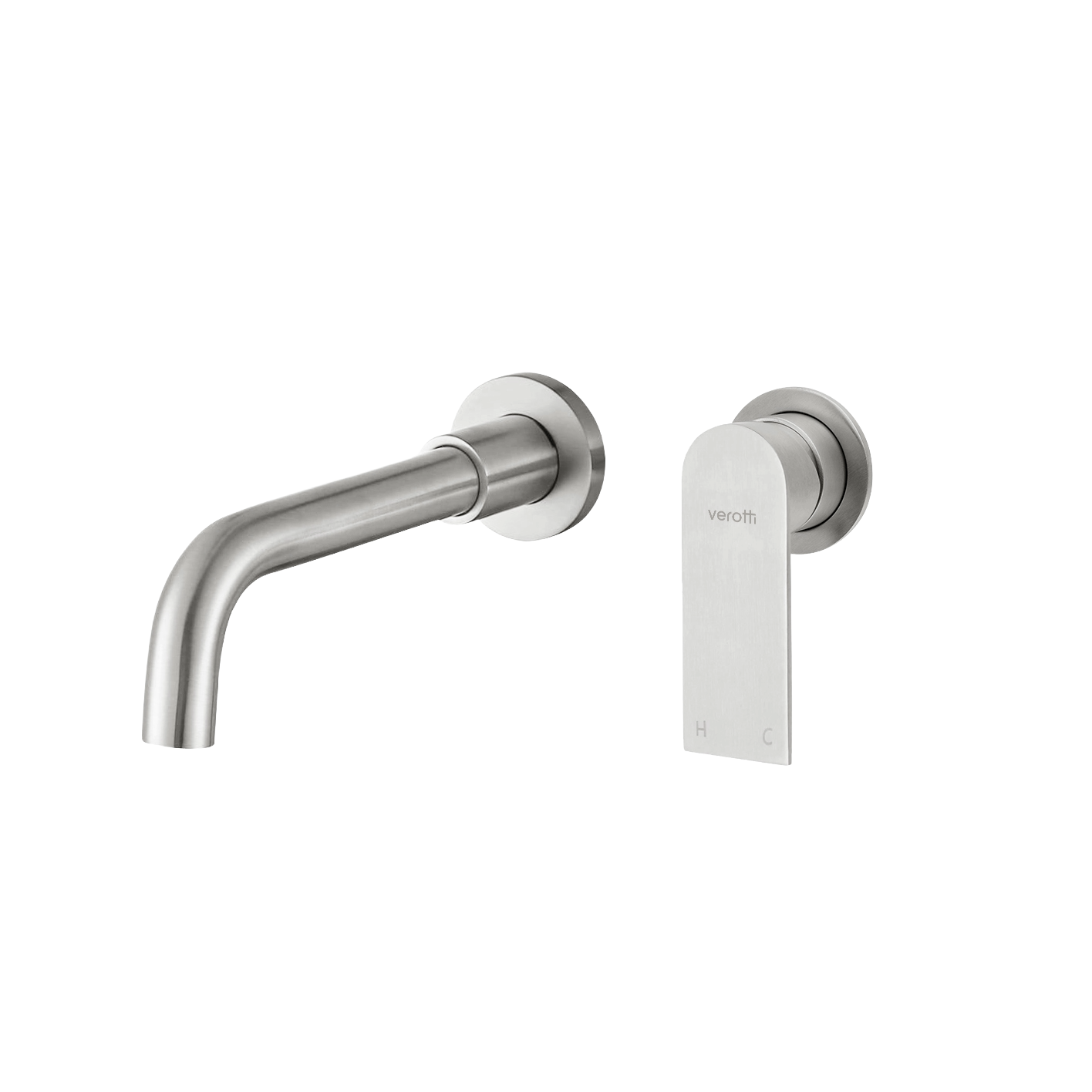 Luci Inox Minimal Wall Mounted Basin/Bath Mixer w/-190 Spout