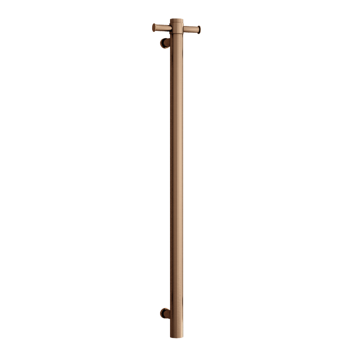 City Life Inox Vertical Single Bar With Robe Hook Heated Towel Rail