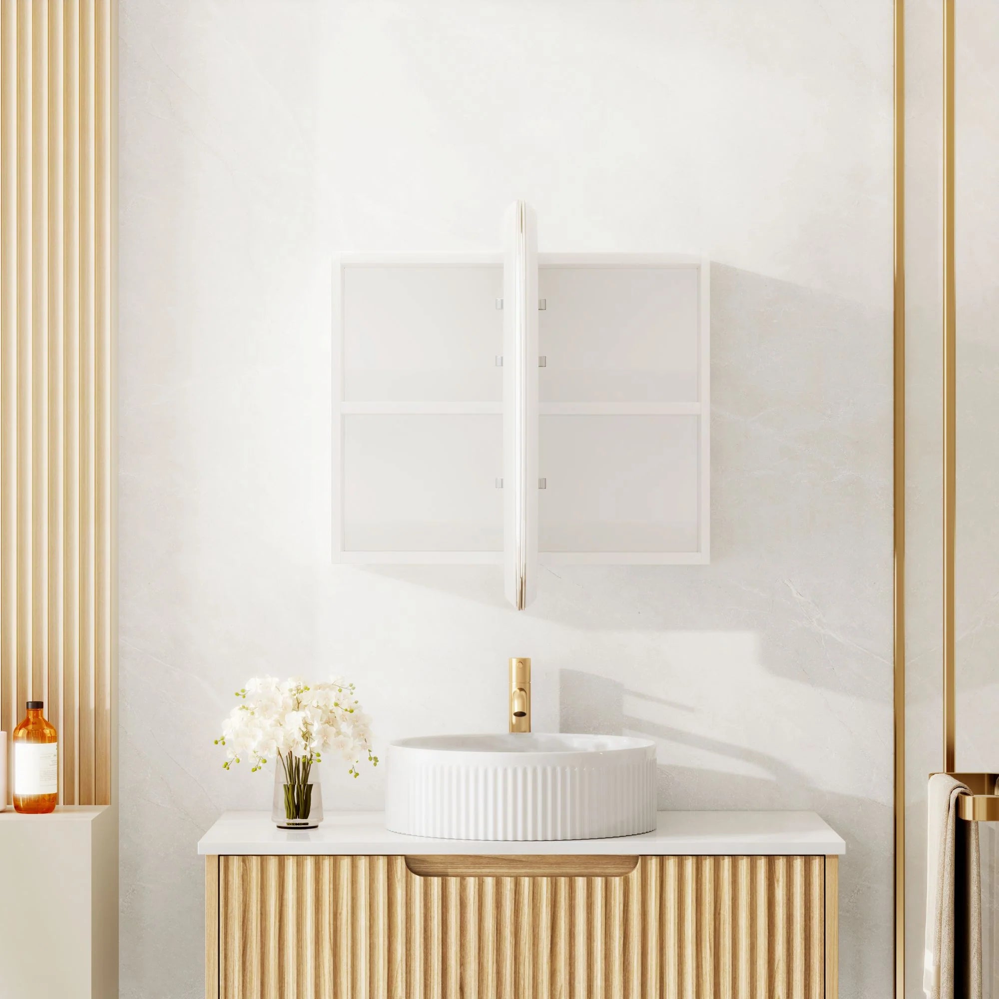 Athena 900mm x 600mm LED Oval Wall-Hung Shaving Cabinet