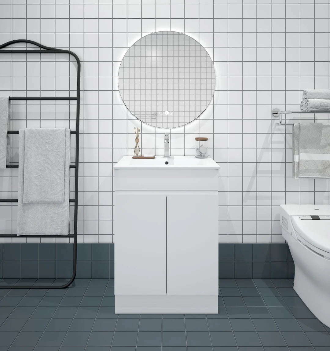 BIANCA 600mm PVC Slim Freestanding Vanity