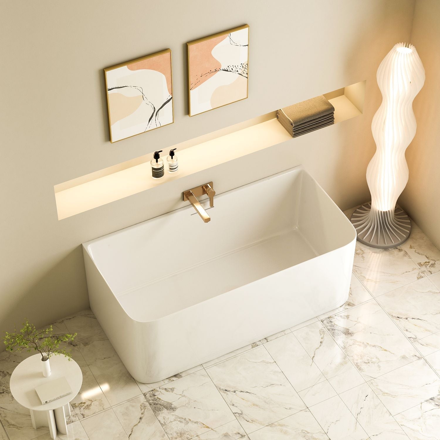 Bullion Ultra-Thin Back-to-Wall Bathtub