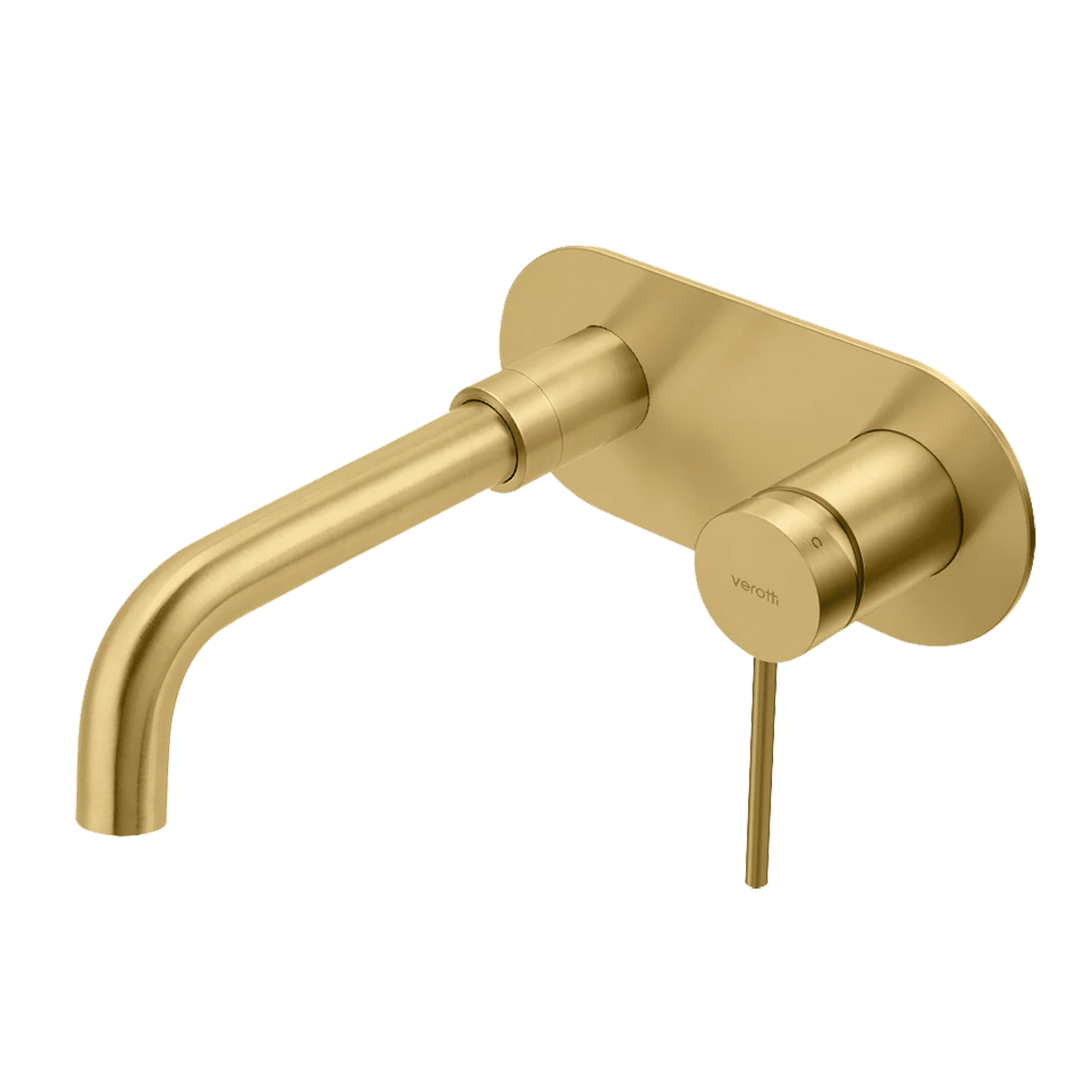 City Life Inox Elliptical Wall Mounted Basin/Bath Mixer w/-190 Spout