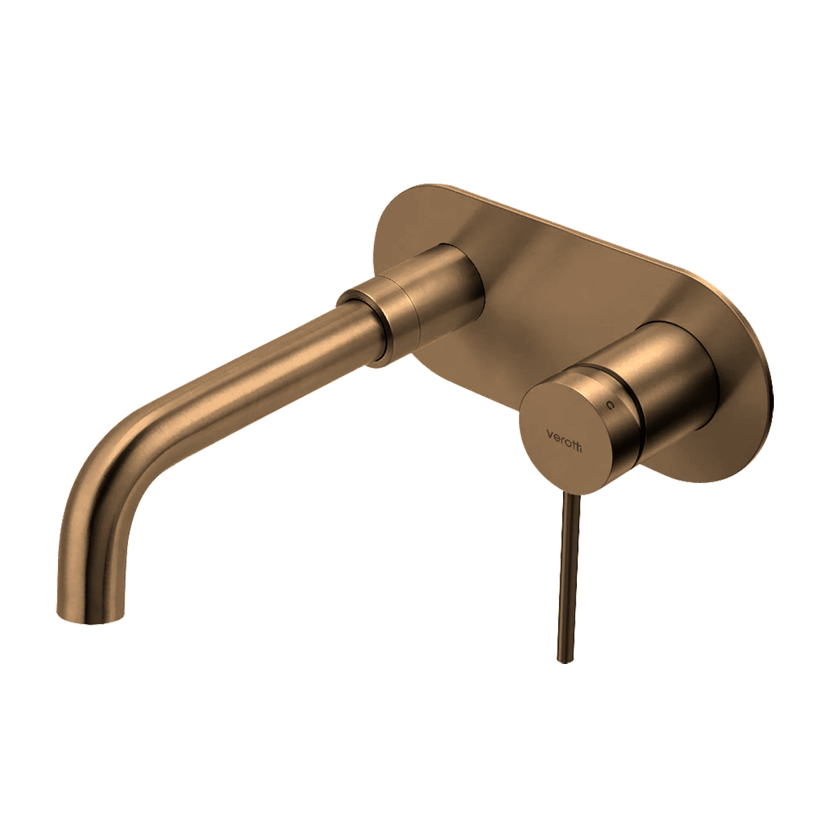 City Life Inox Elliptical Wall Mounted Basin/Bath Mixer w/-190 Spout