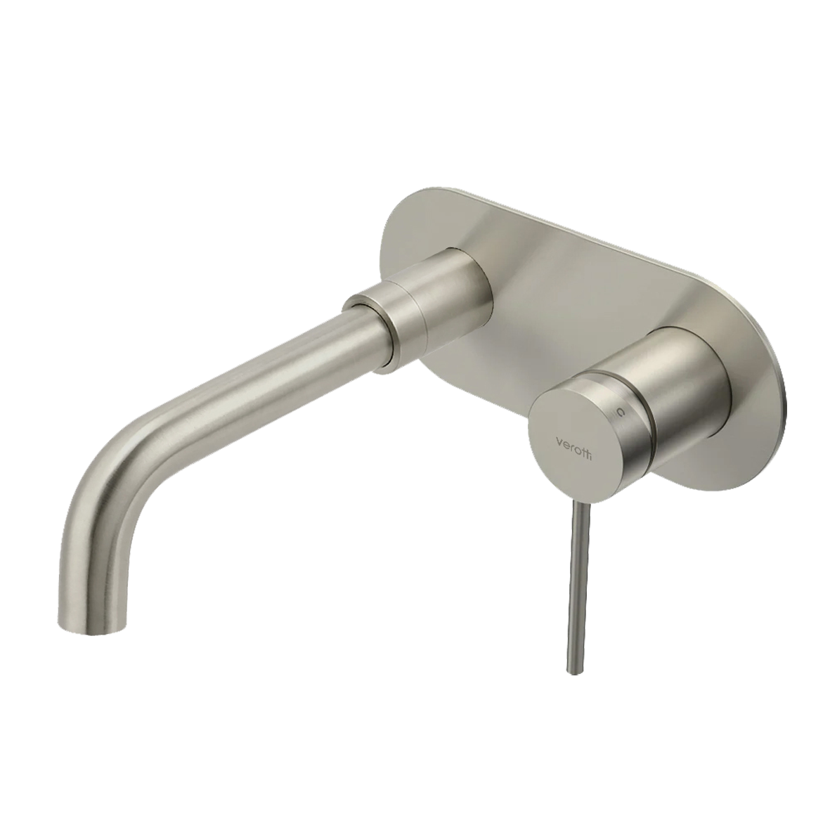 City Life Inox Elliptical Wall Mounted Basin/Bath Mixer w/-190 Spout