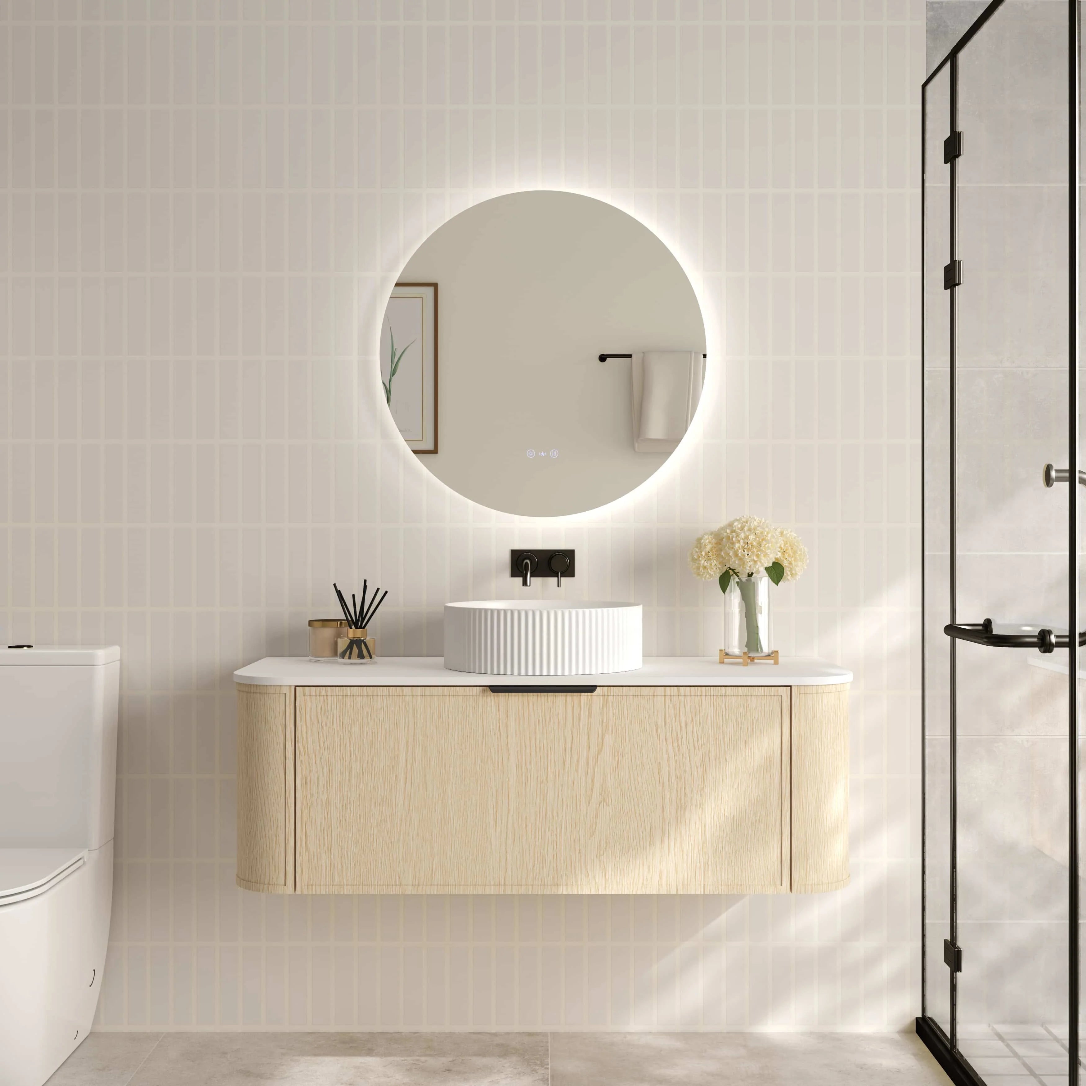 Elva 1200mm Wall-Hung Cabinet - Natural Oak