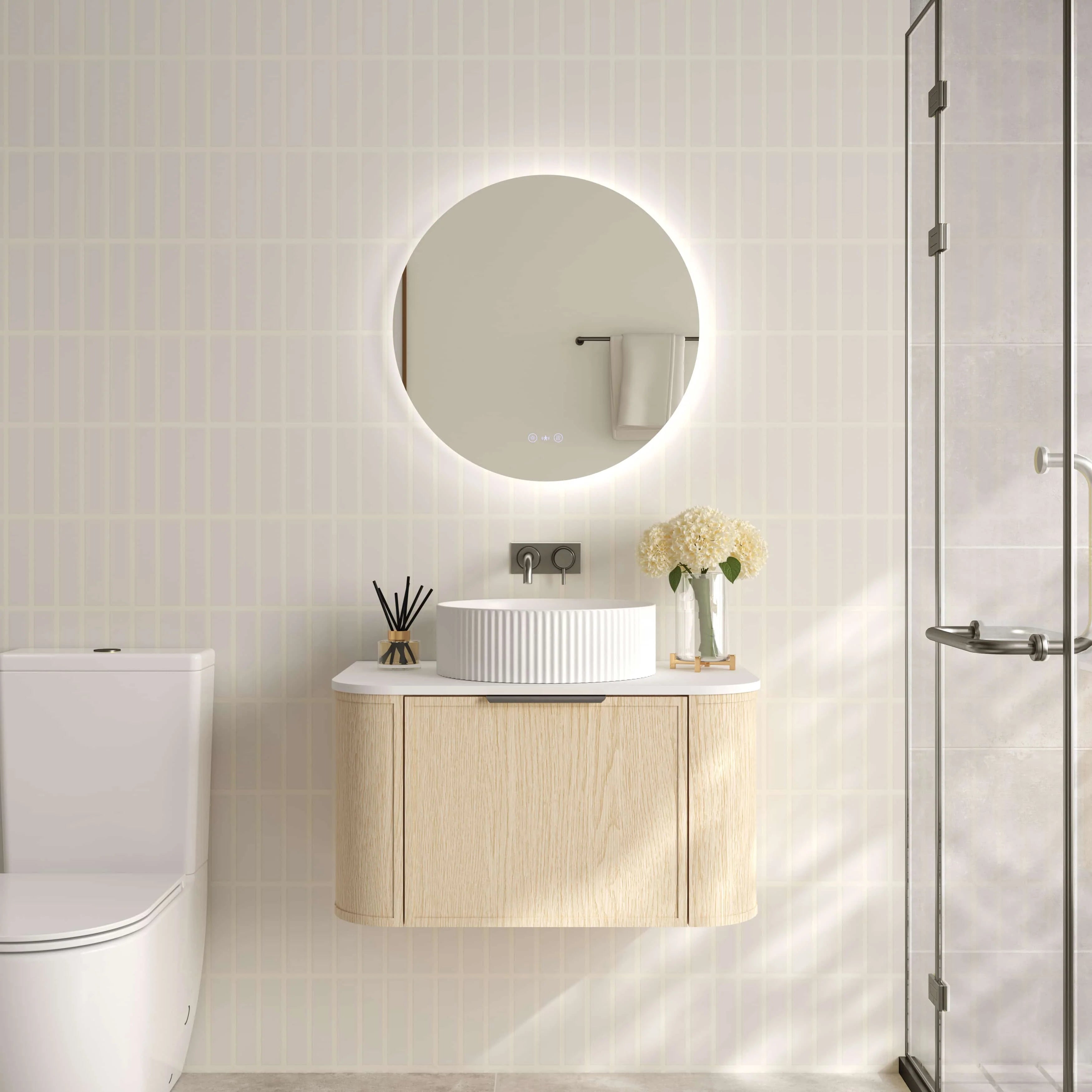 Elva 750mm Wall-Hung Cabinet - Natural Oak